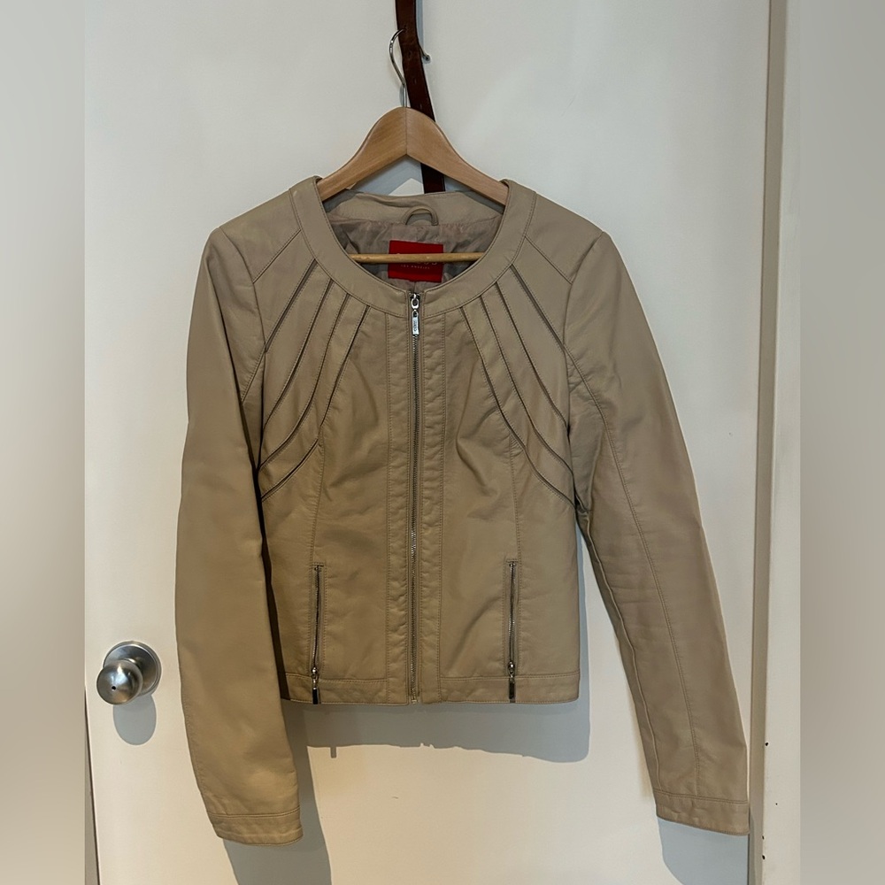 Guess Women's Beige Leather Jacket